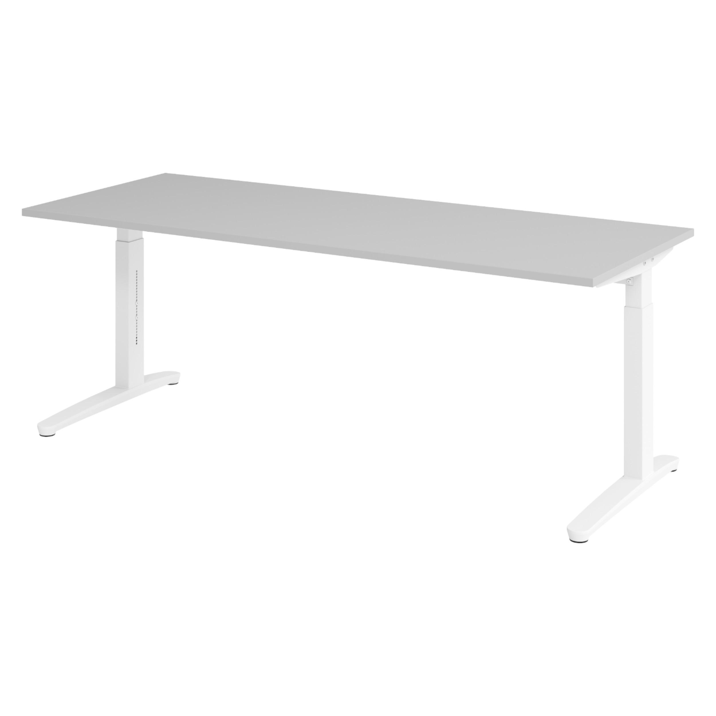 SCHREIBTISCH Serie-XB 80/200/74 cm in Nussbaumfarben/Weiß - Nussbaumfarben/Weiß, Holzwerkstoff (80/200/74cm) - bümö