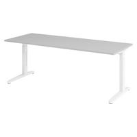 SCHREIBTISCH Serie-XB 80/200/74 cm in Grau/Weiß - Weiß/Grau, Holzwerkstoff (80/200/74cm) - bümö