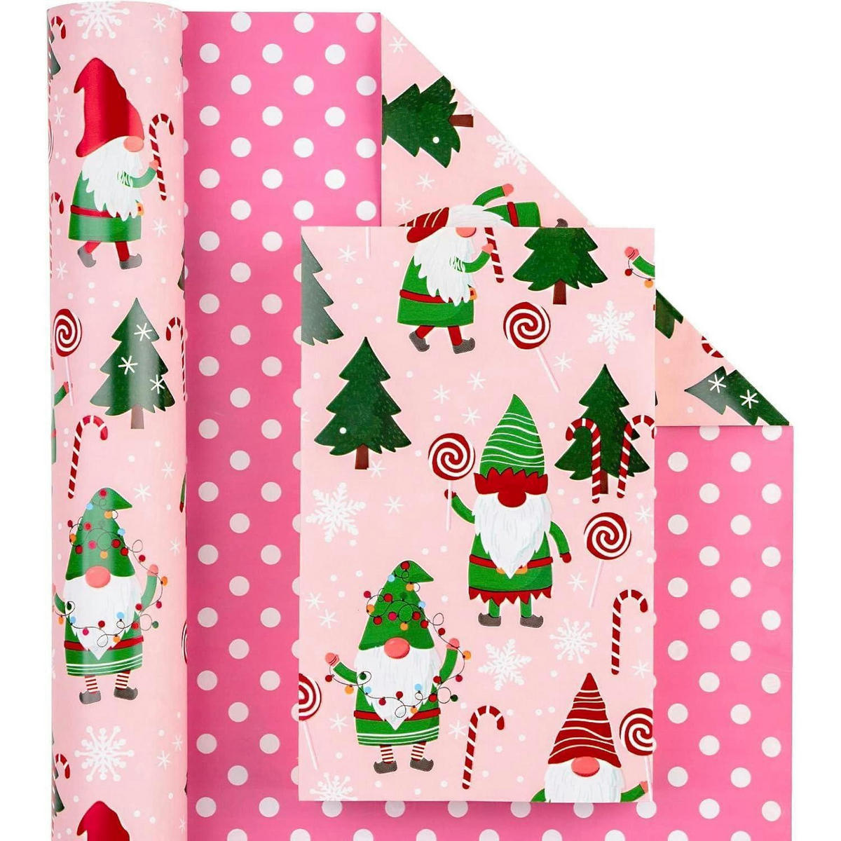 GESCHENKPAPIER Mini-Rolle 43,2 cm x 10 m Wendbar Weihnachtsmotiv - Multicolor, Papier (4/44/4cm)