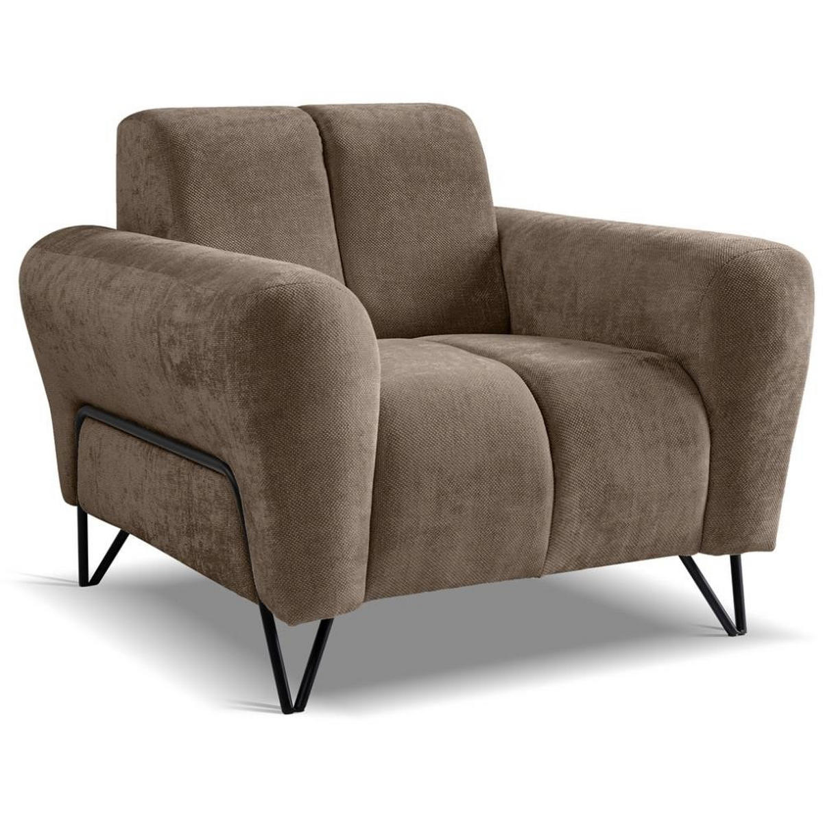 SITZGARNITUR Volare Sofas+Sessel, ohne Schlaffunktion, Braun - Braun, Textil/Metall (220/83/98cm) - Beautysofa