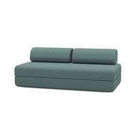 2-3-SITZER-SCHLAFSOFA aus glattem, grünem Stoff - Grün, Textil (95/70.5/190cm) - Kimo