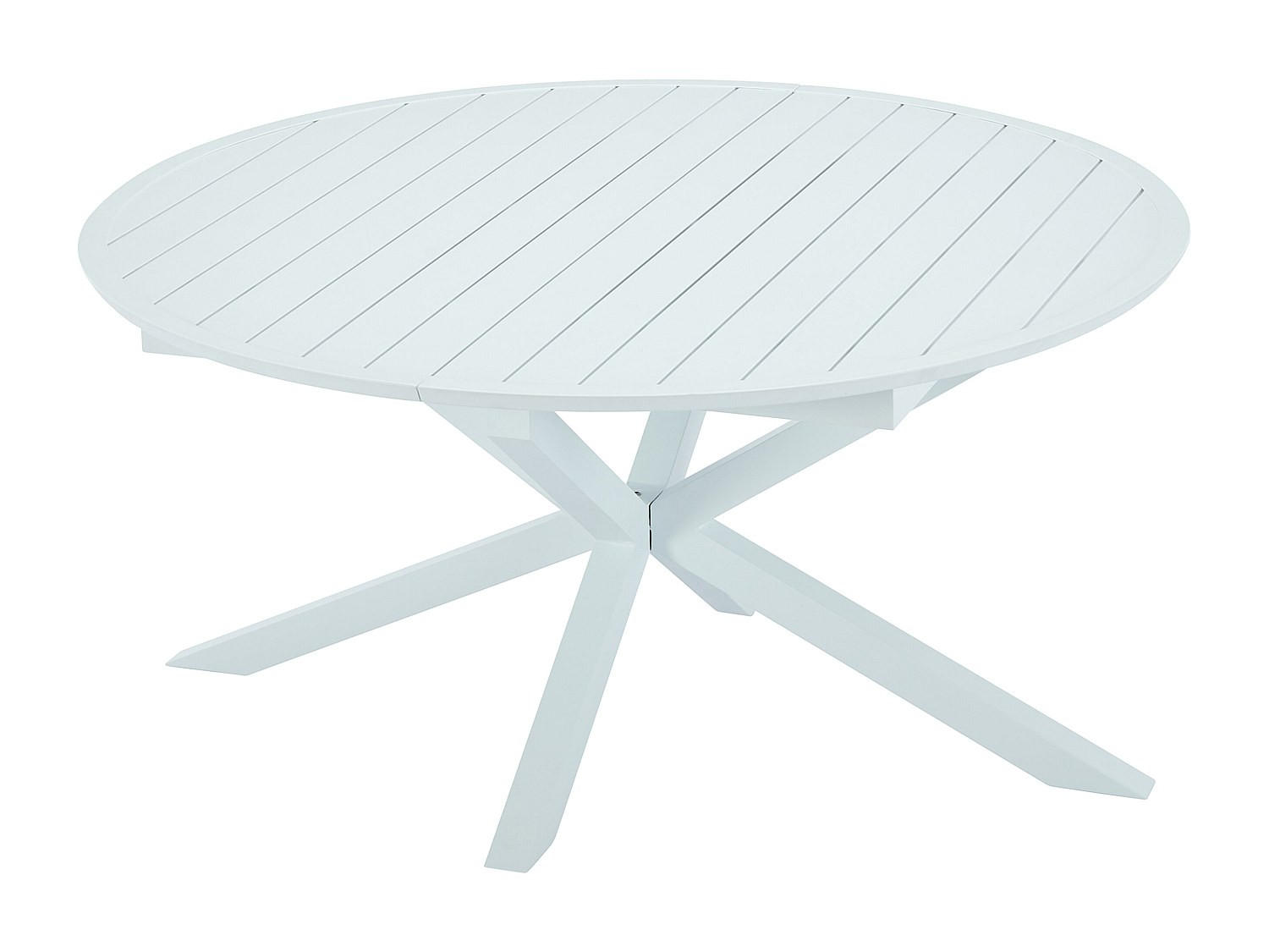 GARTENTISCH - 4 , 6 -Sitzer - Aluminium - weiß - YOHA - Weiß, Metall (150/204/75cm) - Vente-Unique