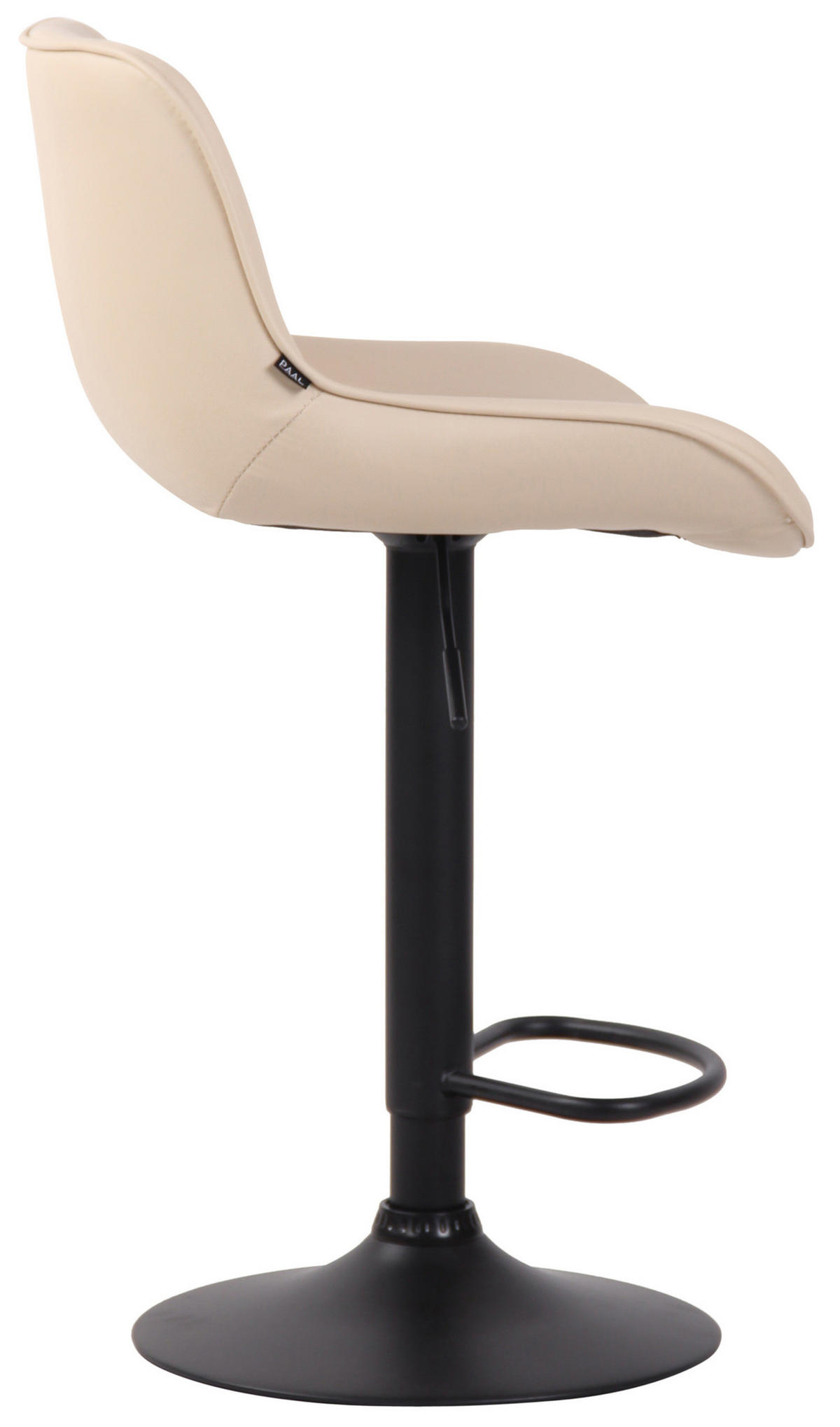 BARHOCKER Lento, Gestell schwarz, Kunstleder Creme - Creme/Schwarz, Kunststoff/Textil (50/100/50cm) - TPFLiving