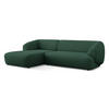 ECKSOFA Links Bouclé Stoff Grün - Dunkelgrün/Schwarz, Kunststoff/Textil (156/280cm) - Makamii