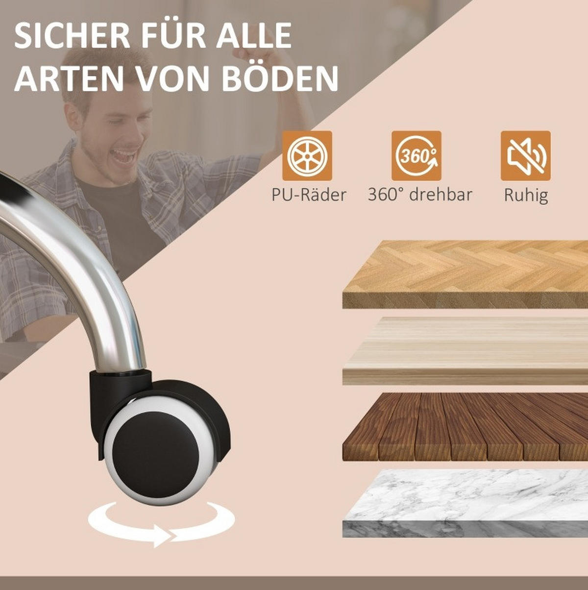 BÜROSTUHL mit Massagefunktion höhenverstellbar Dark Grey - Dunkelgrau, Kunststoff (70/118/64cm) - Meubliv
