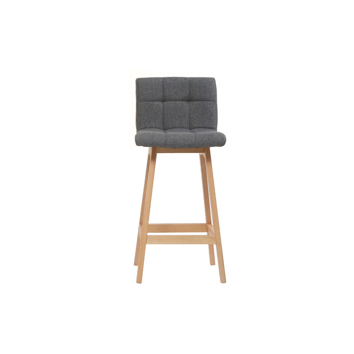 BARHOCKER Design Holz Dunkelgrau 65 cm 2er-Set KLARIS - Dunkelgrau, Holz (47/93/40cm) - Miliboo