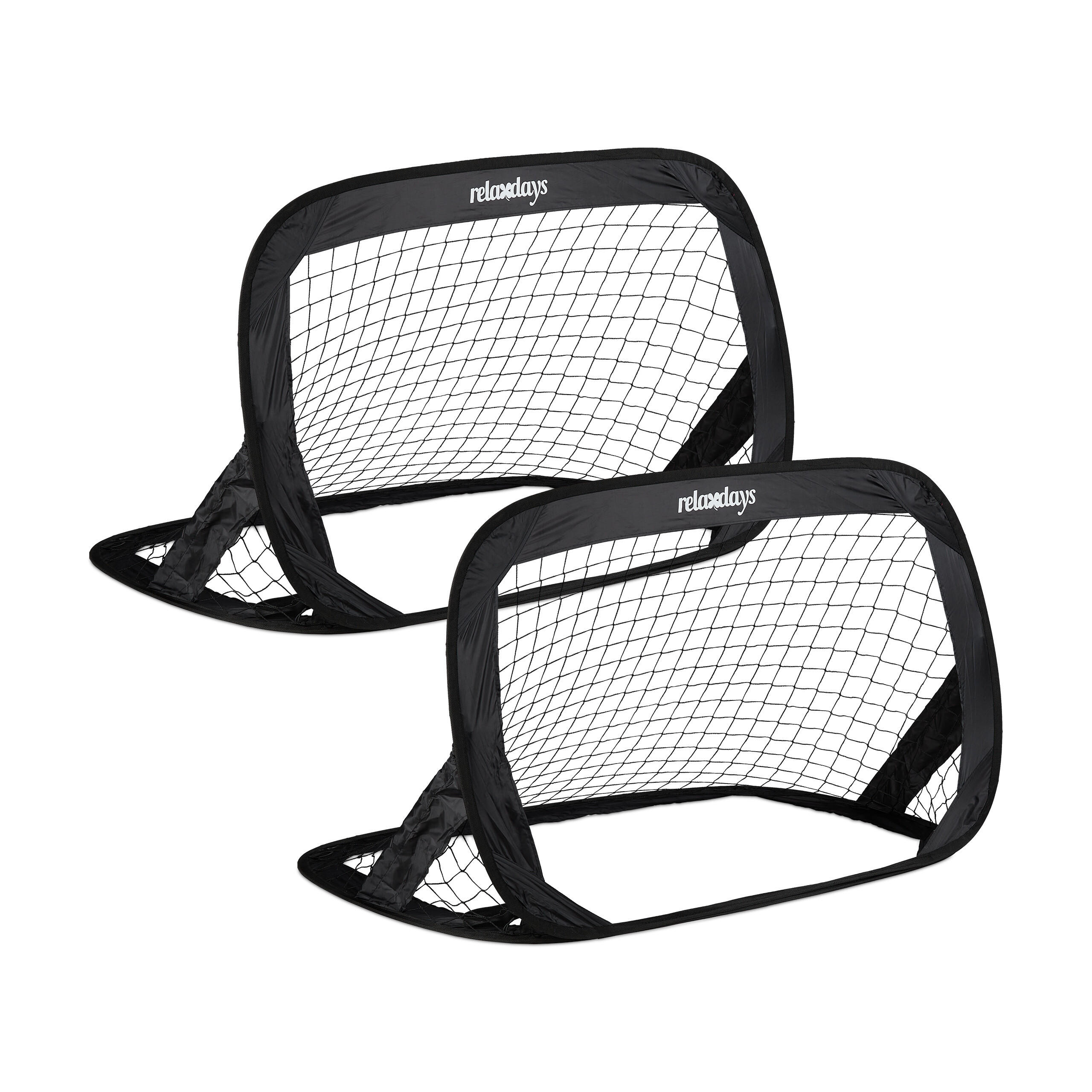 2XPOP-UP-TORE - Schwarz, Kunststoff/Textil (122/83cm) - Relaxdays