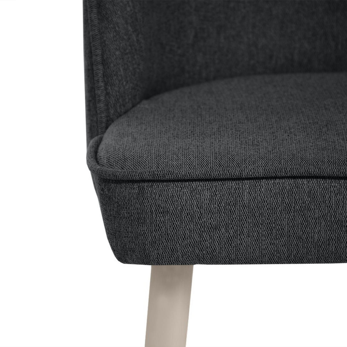 STUHL Luna, Polsterstuhl für das Esszimmer mit kaschmirfarbenen Holzbeinen, Dunkelgrau - Kaschmir/Dunkelgrau, Holz (51/87/46cm) - Beautysofa