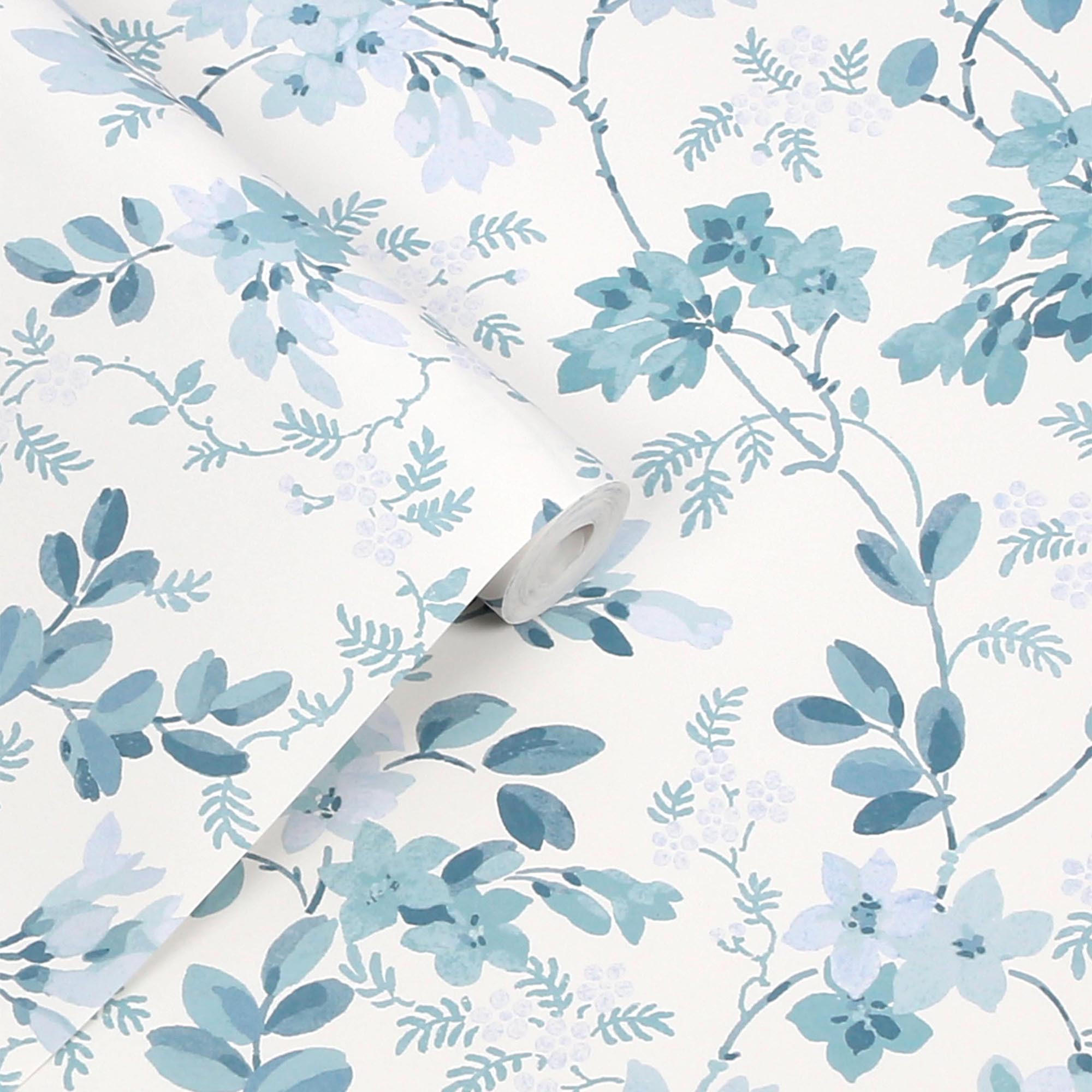VLIESTAPETE Yewland - Blau, Papier/Kunststoff (52/1000cm) - LAURA ASHLEY