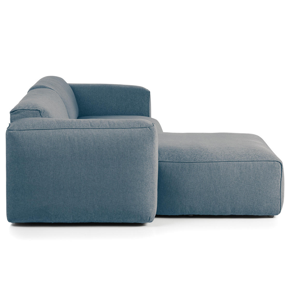 1,5-SITZER ECKSOFA mit Longchair - Blaugrau/Schwarz, Kunststoff/Textil (260/173cm) - home24