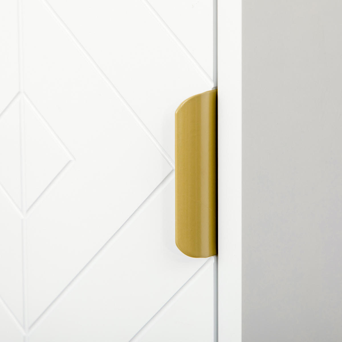 HOCHSCHRANK DE-12367 30/30/171 cm Weiß/Gold - Weiß, Holzwerkstoff (30/170.7/30cm) - ComfortXL