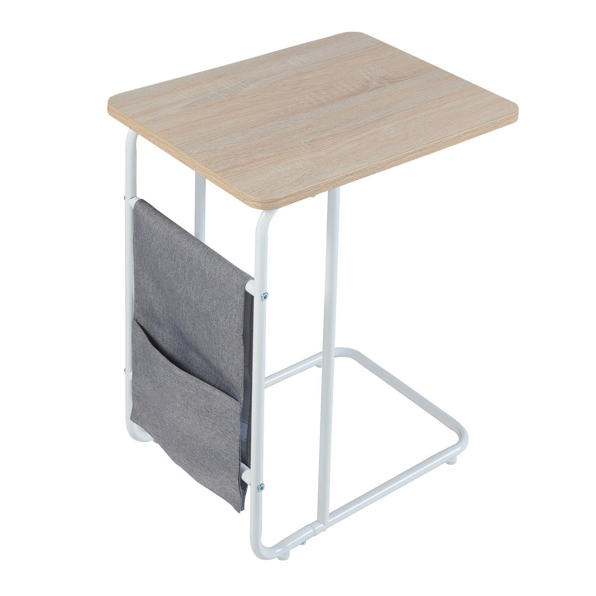 LAPTOPTISCH Dyrøy - Eichefarben/Weiß, Metall (37/48/56cm) - [en.casa]