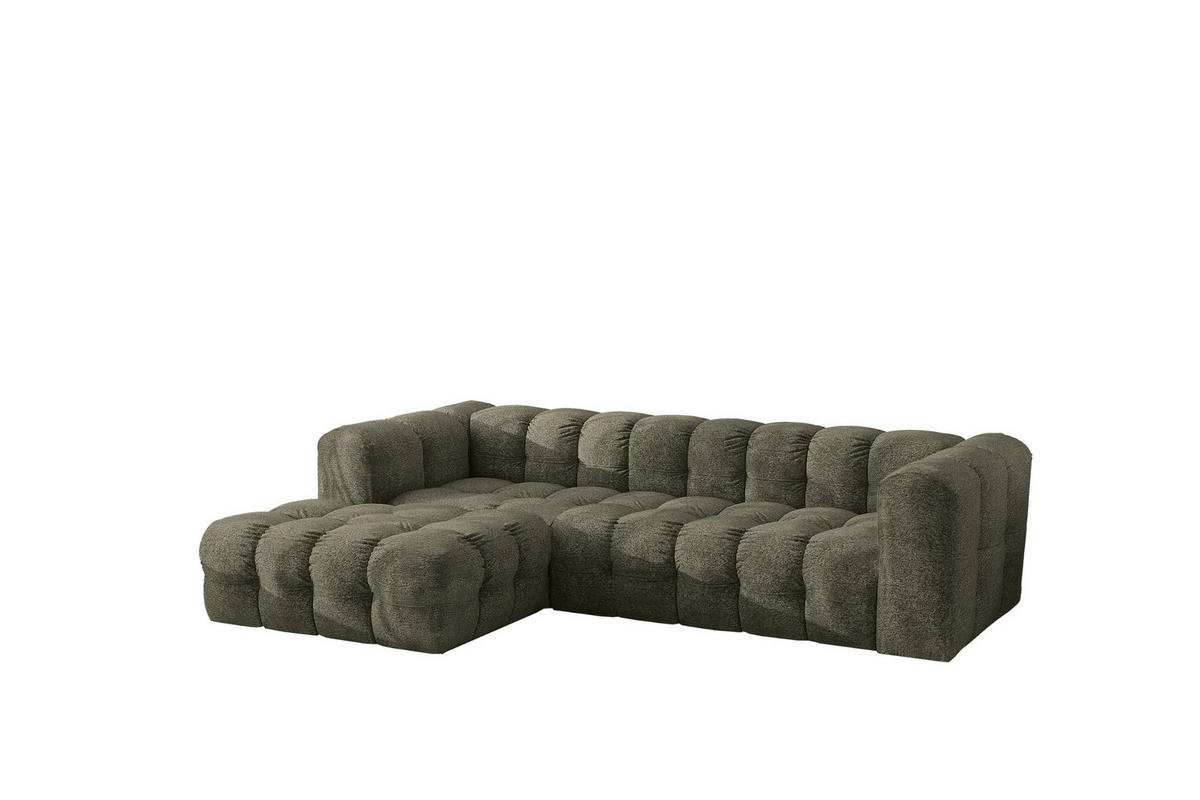 ECKSOFA L-form BALOO L, Chenille-Stoff Arena, Grün, Links - Grün, Holz (280/193cm) - Kaiser Möbel