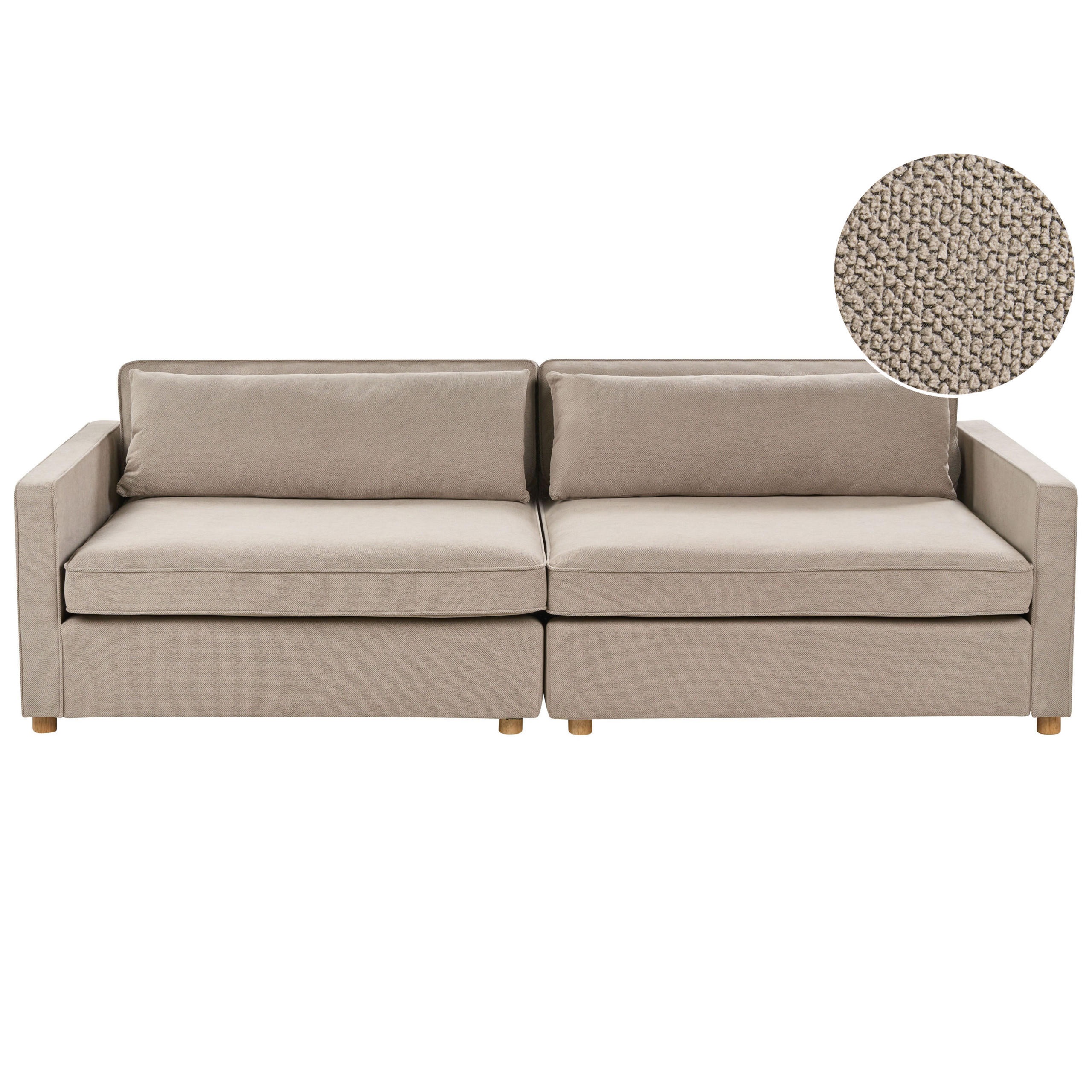 3-SITZER-SOFA taupe Vinstra - Taupe/Hellbraun, Textil (250/80/125cm) - Beliani