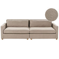 3-SITZER-SOFA taupe Vinstra - Taupe/Hellbraun, Textil (250/80/125cm) - Beliani