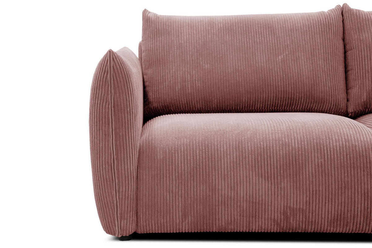 ECKSOFA TAUER 5-Sitzer, altrosa - Schwarz/Altrosa, Holzwerkstoff/Kunststoff (294/173cm) - Courtois Laville