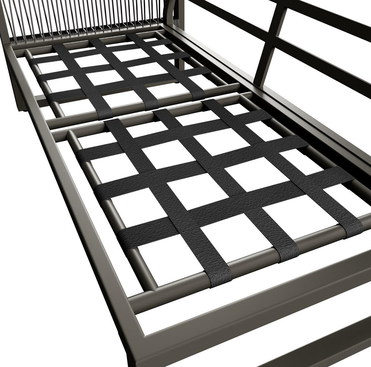 GARTEN-LOUNGE-SET 123/68/86 cm mit 2 Tischen, Kissen und verstellbaren Beinen, verzinktes Metallgestell, Grau - Grau, Metall - Redom