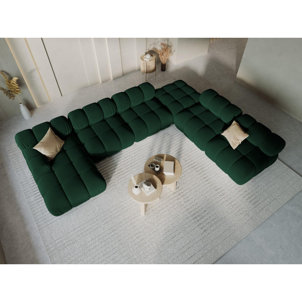 Thumbnail - Micadoni Modulares-Panoramasofa, Grün, Textil, 7-Sitzer, U-Form, 282x63x379 cm, Hergestellt in Europa, Oeko-Tex®, Wohnzi...