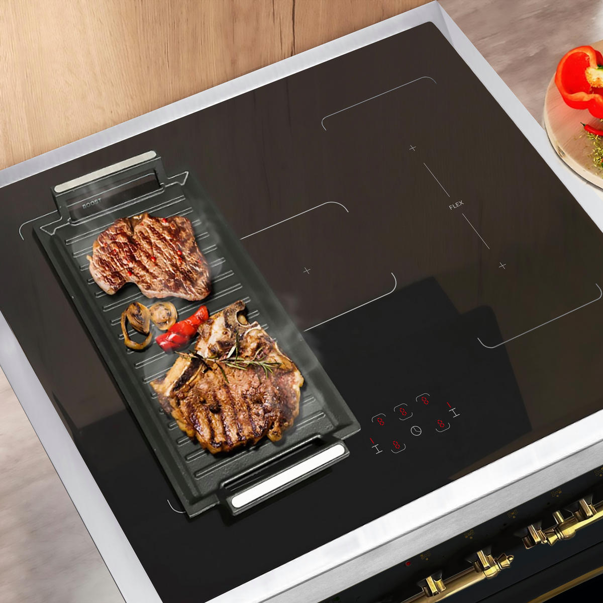 ELEKTRO-STANDHERD E 913 DF RU BL 90 cm Schwarz - Schwarz, Metall (90/94/61.5cm) - Gurari