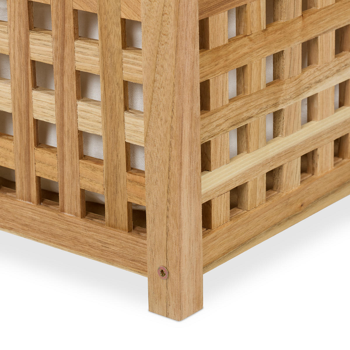 WÄSCHETRUHE - Hellbraun, Holz/Textil (78/47/48cm) - Relaxdays