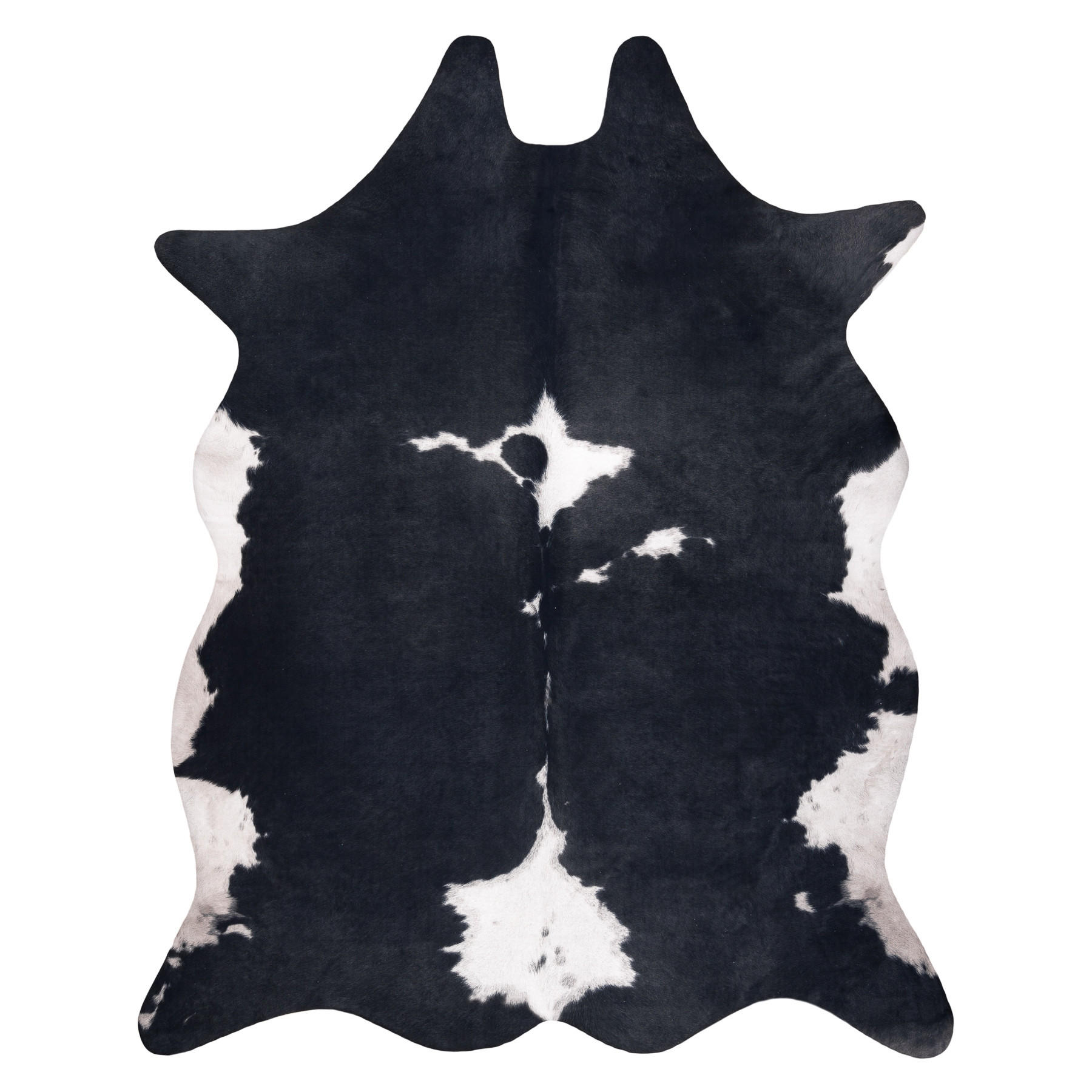 TEPPICH Künstliches Rindsleder 100/150 cm - Schwarz, Textil (100/150cm) - rugsX