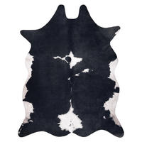 TEPPICH Künstliches Rindsleder 155/195 cm - Schwarz, Textil (155/195cm) - rugsX
