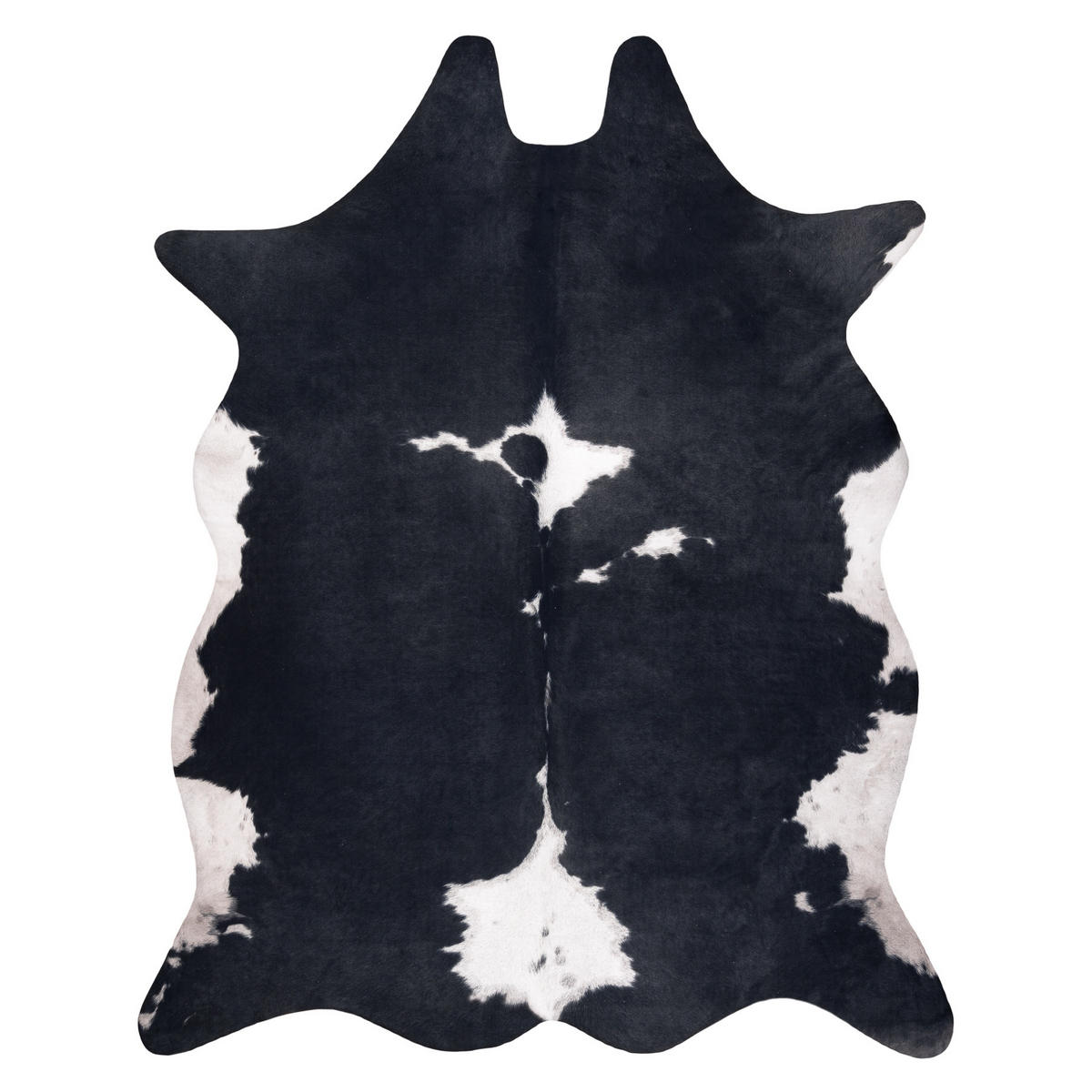 TEPPICH Künstliches Rindsleder 155/195 cm - Schwarz, Textil (155/195cm) - rugsX