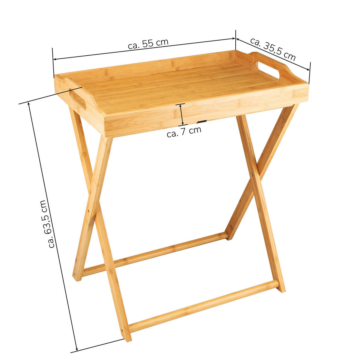 TABLETTTISCH, Bambus - Hellbraun, Holz (55/7/35.5cm) - bremermann