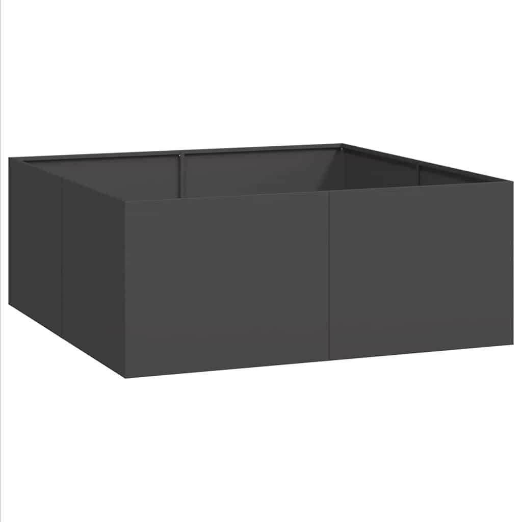 PFLANZKÜBEL Schwarz 100/100/40 Cm Stahl - Schwarz, Metall (100/40/100cm) - vidaXL