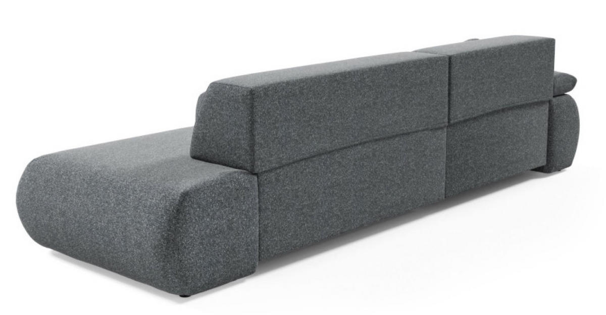 ECKSOFA Dunkelgrau PENTI Ausziehbar Mit Bettkasten Links - Dunkelgrau/Grau, Textil (286/173.5cm) - Sepro Meble