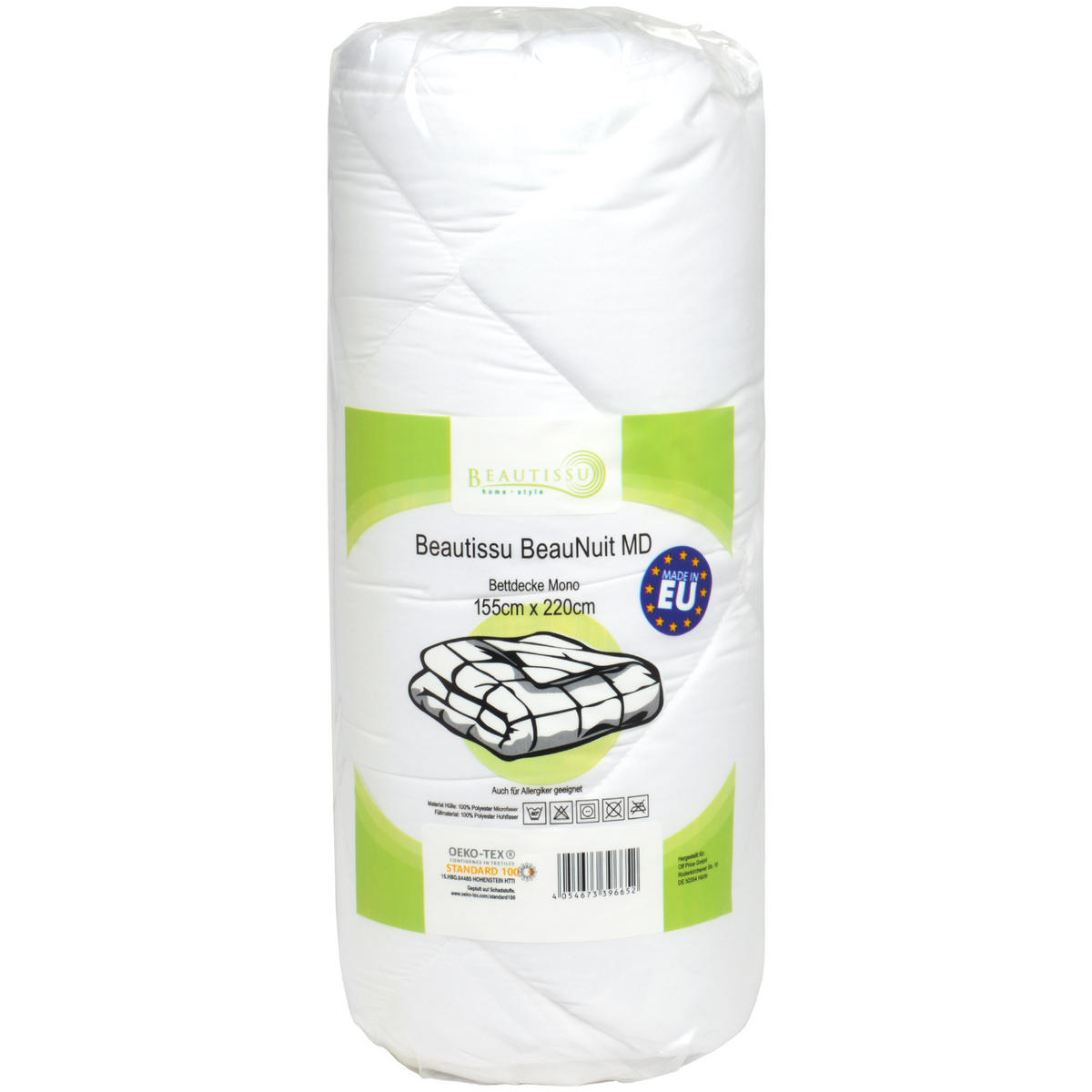 BETTDECKE BeauNuit MD 155/220 cm Mono - Weiß, Textil (155/200cm) - Beautissu 