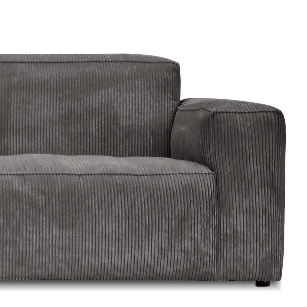 ECKSOFA mit Longchair - Schwarz/Grau, Kunststoff/Textil (345/170cm) - home24