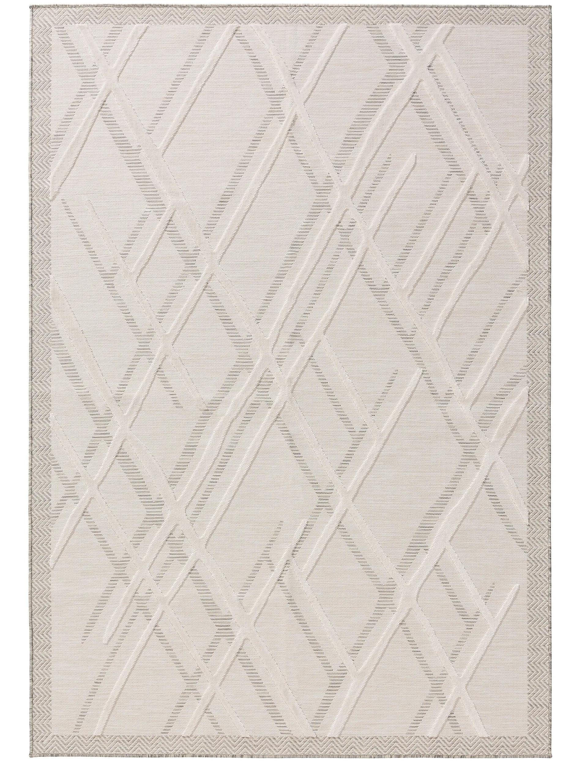 VNITŘNÍ a venkovní koberec Flora Krémová 120x170 cm - krémová, plast/umělá hmota (120/170cm) - benuta