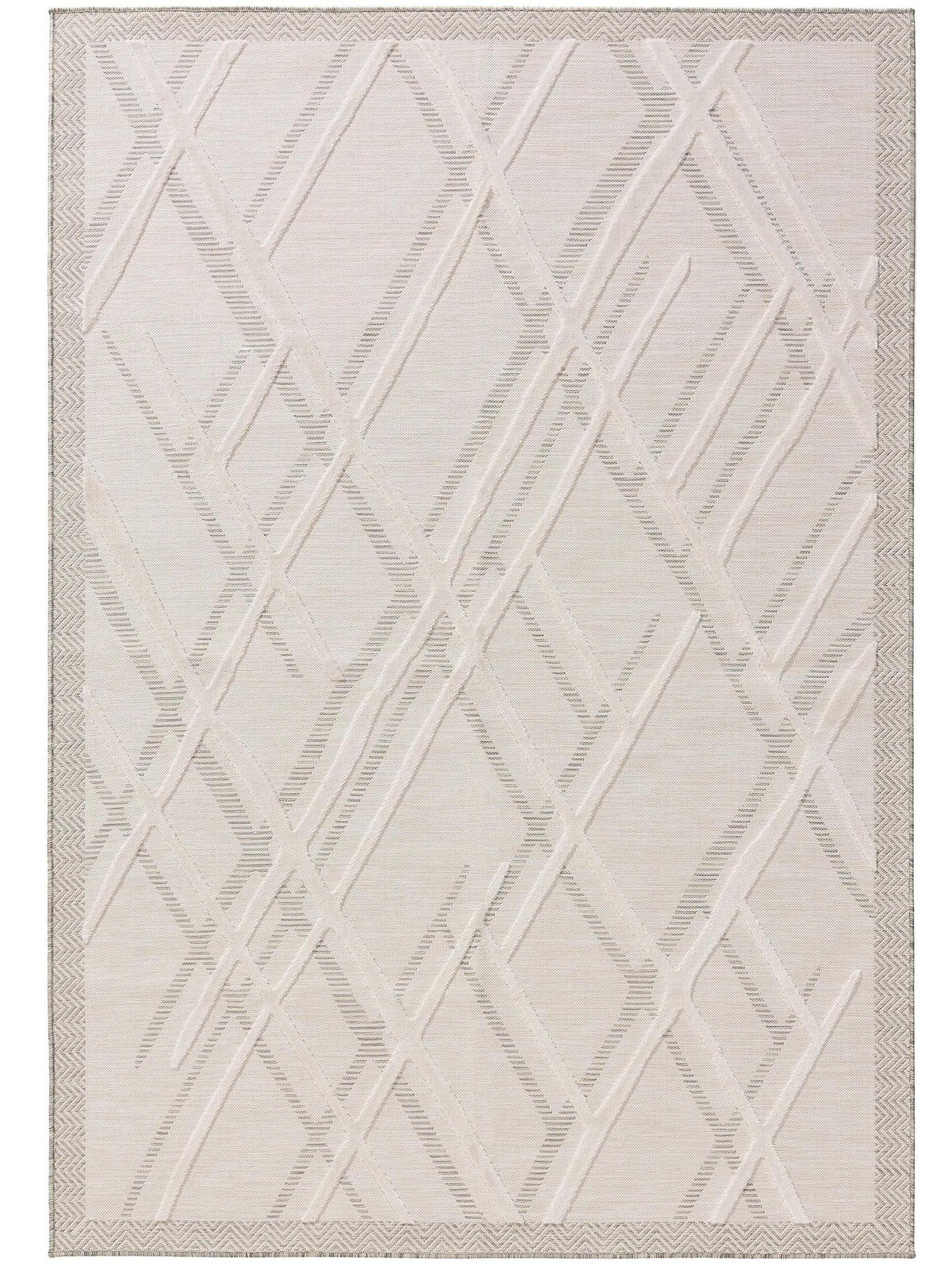 VNITŘNÍ a venkovní koberec Flora Krémová 240x350 cm - krémová, plast/umělá hmota (240/350cm) - benuta