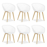 GARTENSTUHL 6er-Set Kunststoff Weiß mit Armlehnen - Weiß, Kunststoff (62/80/57cm) - Homestyle4u