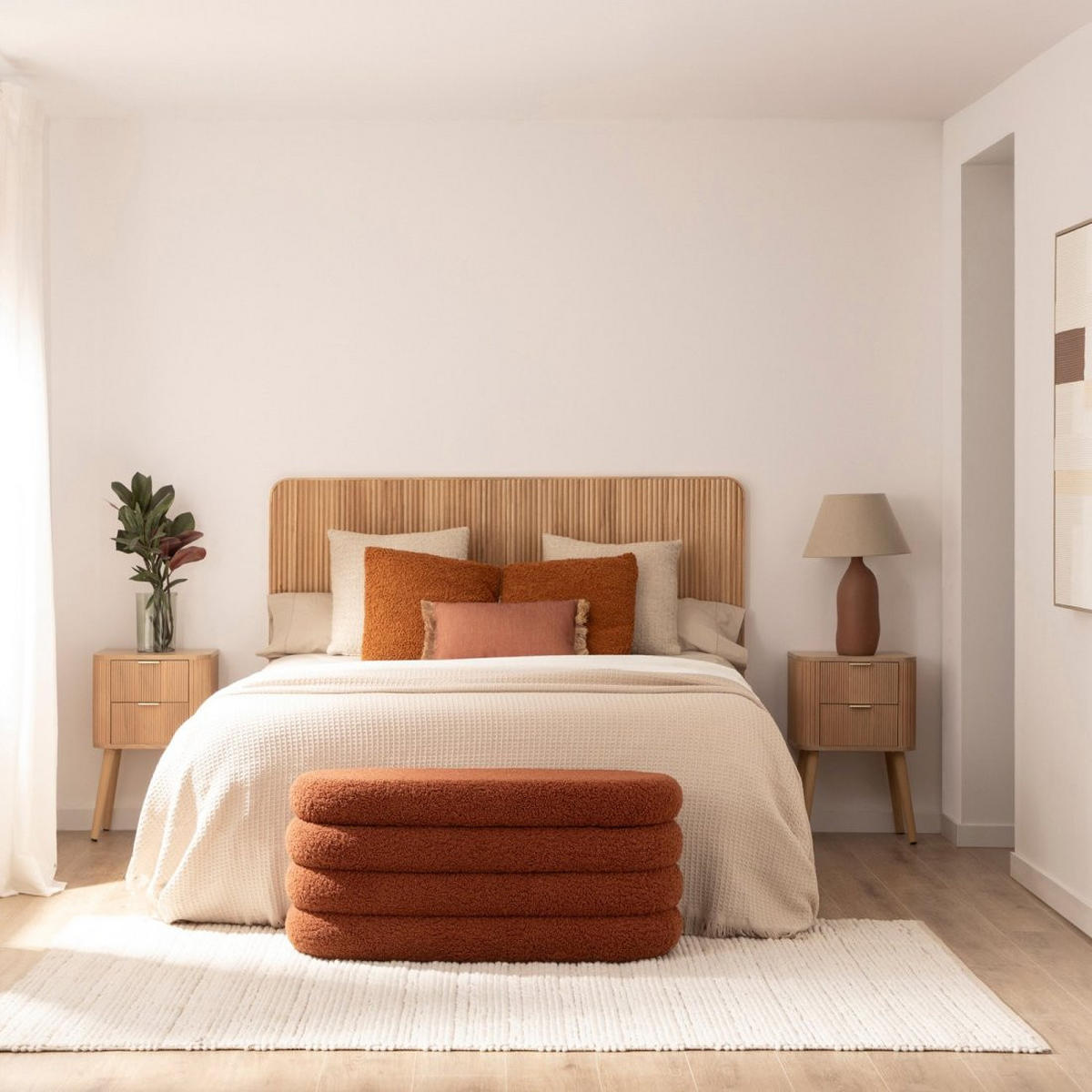 KOPFTEIL DOPPELTES Onni Natürlich 164 cm x 108 cm - Naturfarben, Holz (164/3cm) - Klast Home