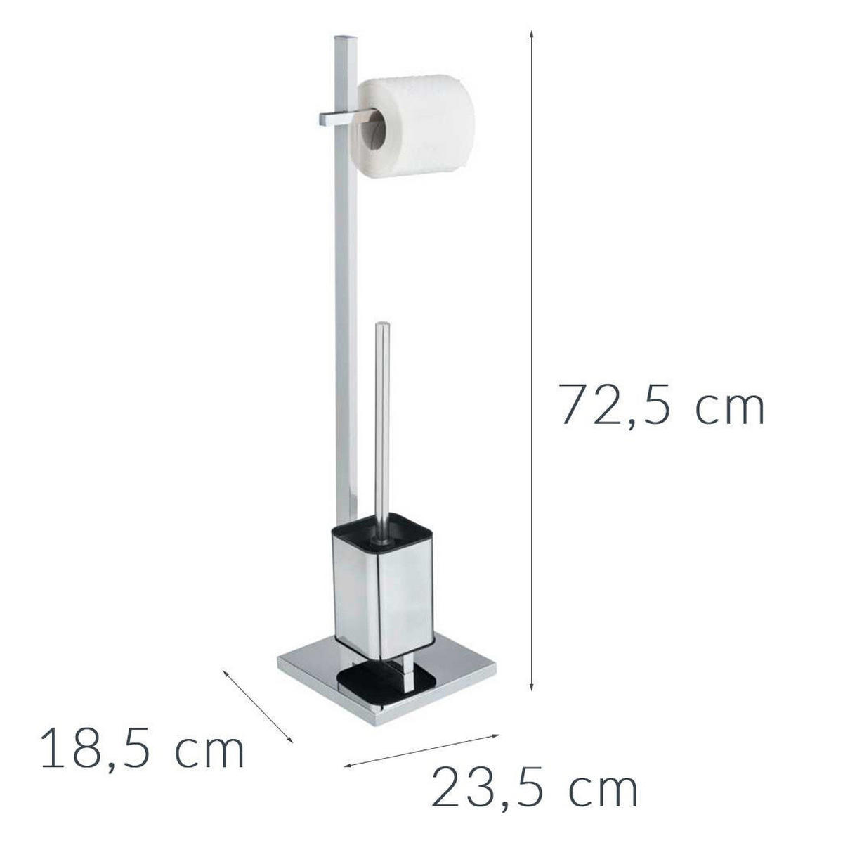 TOILETTENPAPIERSTÄNDER Quadro 23,5/18,5/72,5 cm - Silberfarben, Metall (18.5/72.5/23.5cm) - Wenko