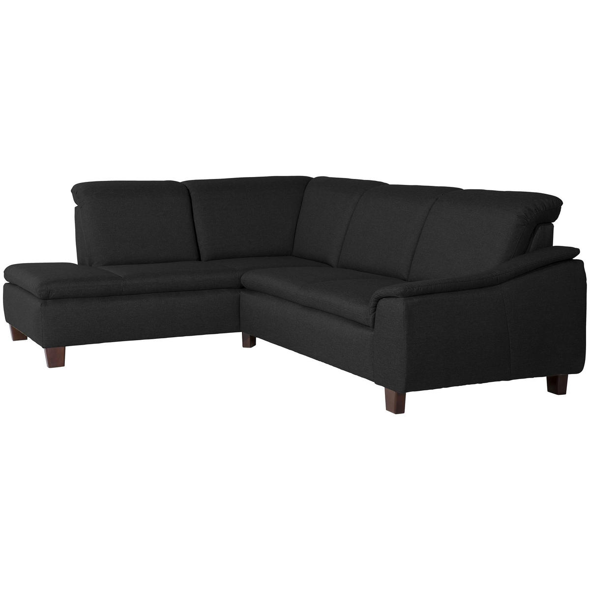 ECKSOFA mit Ottomane links Kaylil Flachgewebe schwarz - Schwarz, Kunststoff (187/247cm) - 58aufmkessel