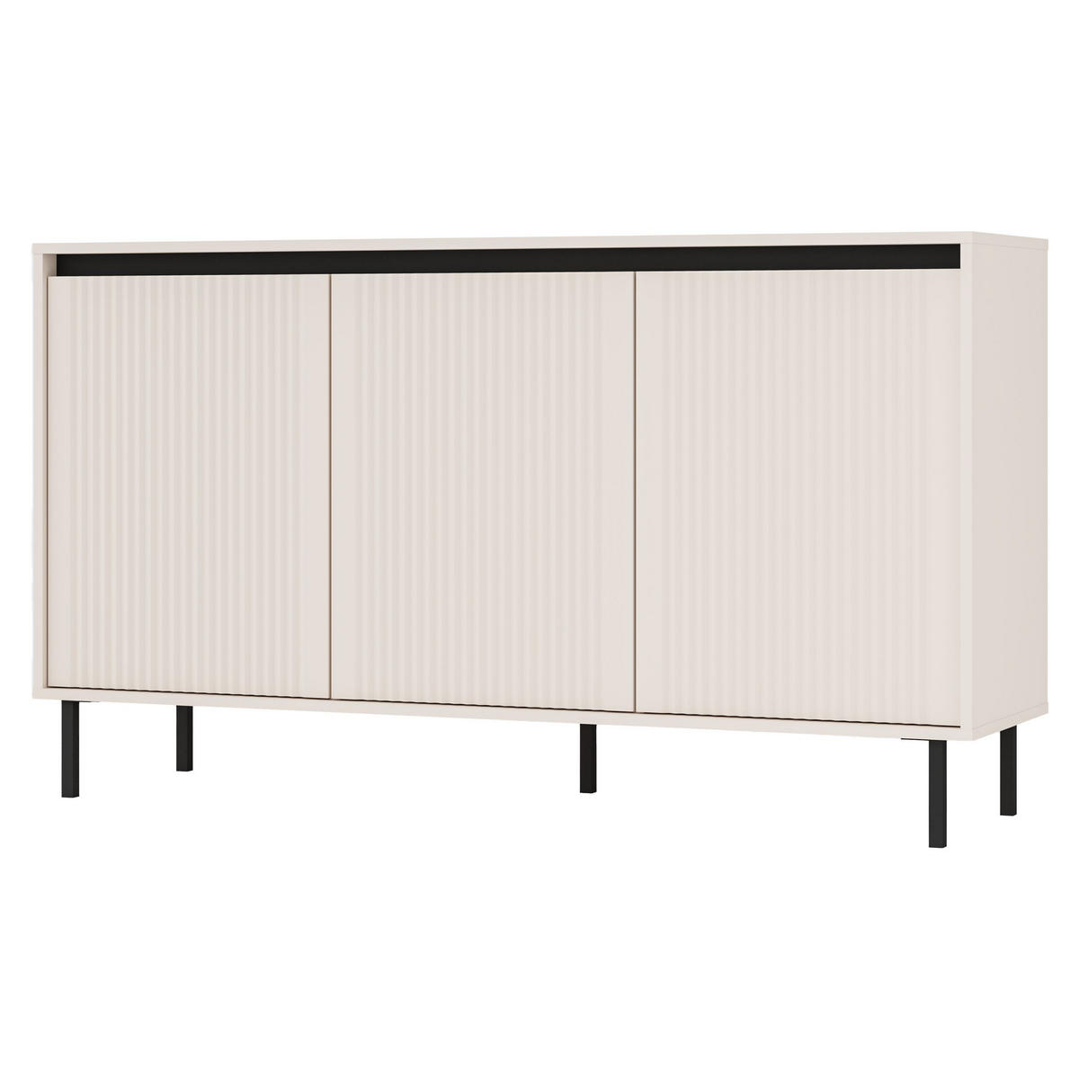 SIDEBOARD OSTIA 149/85/40 cm mit 3 Türen Beige - Beige, Holzwerkstoff (149/85/40cm) - MASSENO