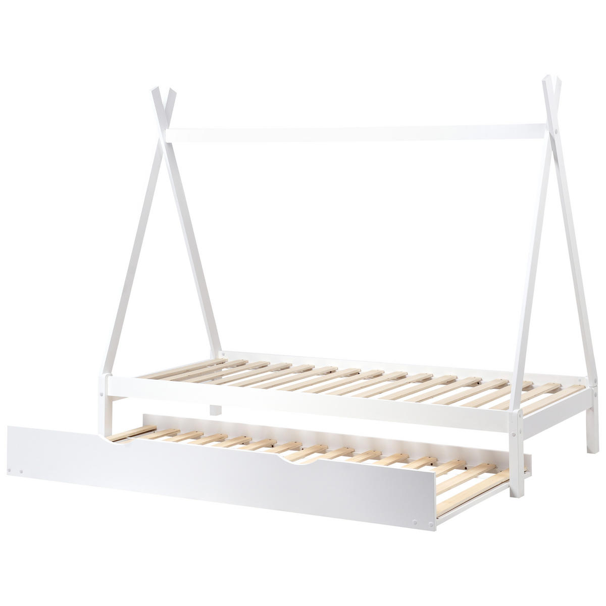 KINDERBETT 90x200 cm Weiß Talmontiers - Weiß, Holz (90/200cm) - Beliani