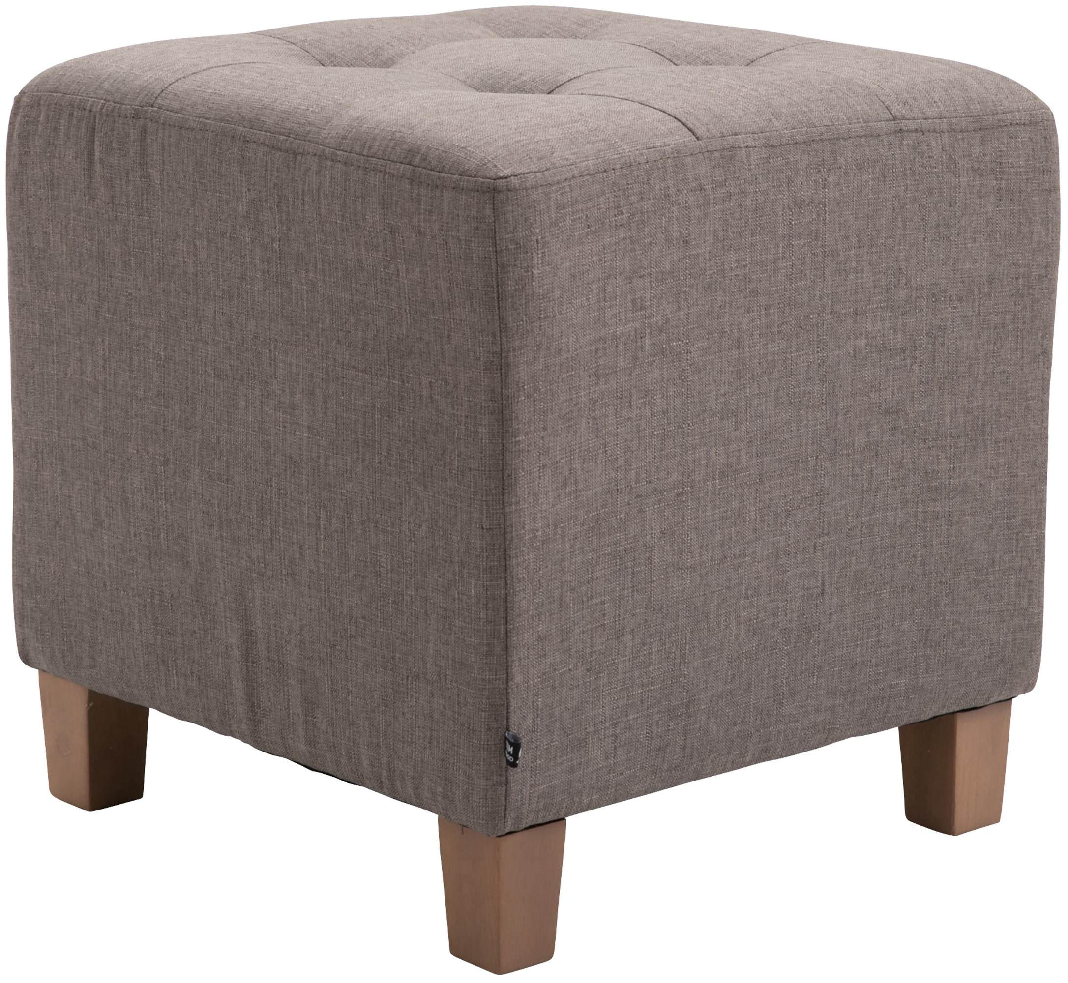 SITZWÜRFEL eckig 45/45/46 cm Stoff taupe - Taupe/Naturfarben, Holz/Textil (45/46/45cm) - CLP