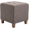 SITZWÜRFEL eckig 45/45/46 cm Stoff taupe - Taupe/Naturfarben, Holz/Textil (45/46/45cm) - CLP