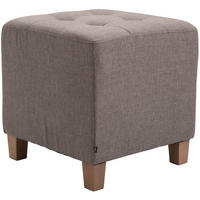 SITZWÜRFEL eckig 45/45/46 cm Stoff taupe - Taupe/Naturfarben, Holz/Textil (45/46/45cm) - CLP