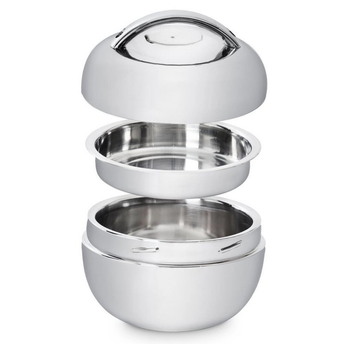 LUNCHTHERMOSKANNE Apple Edelstahl 2 l - Silberfarben, Metall (17/14/17cm) - Orion 