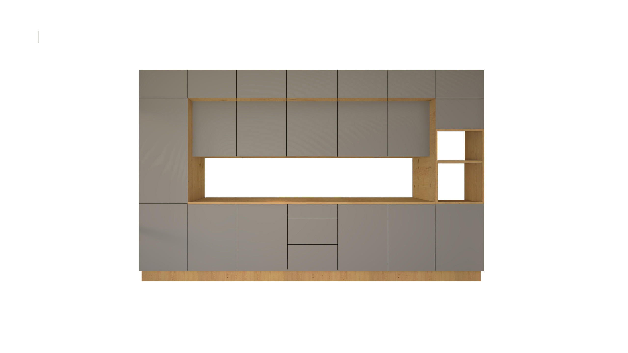 KÜCHENZEILE 420 cm - Nexa KÜ-LN-005 - in Beige / Matt - Beige, Holz (420/212/58cm) - ROYAL24_MARKT
