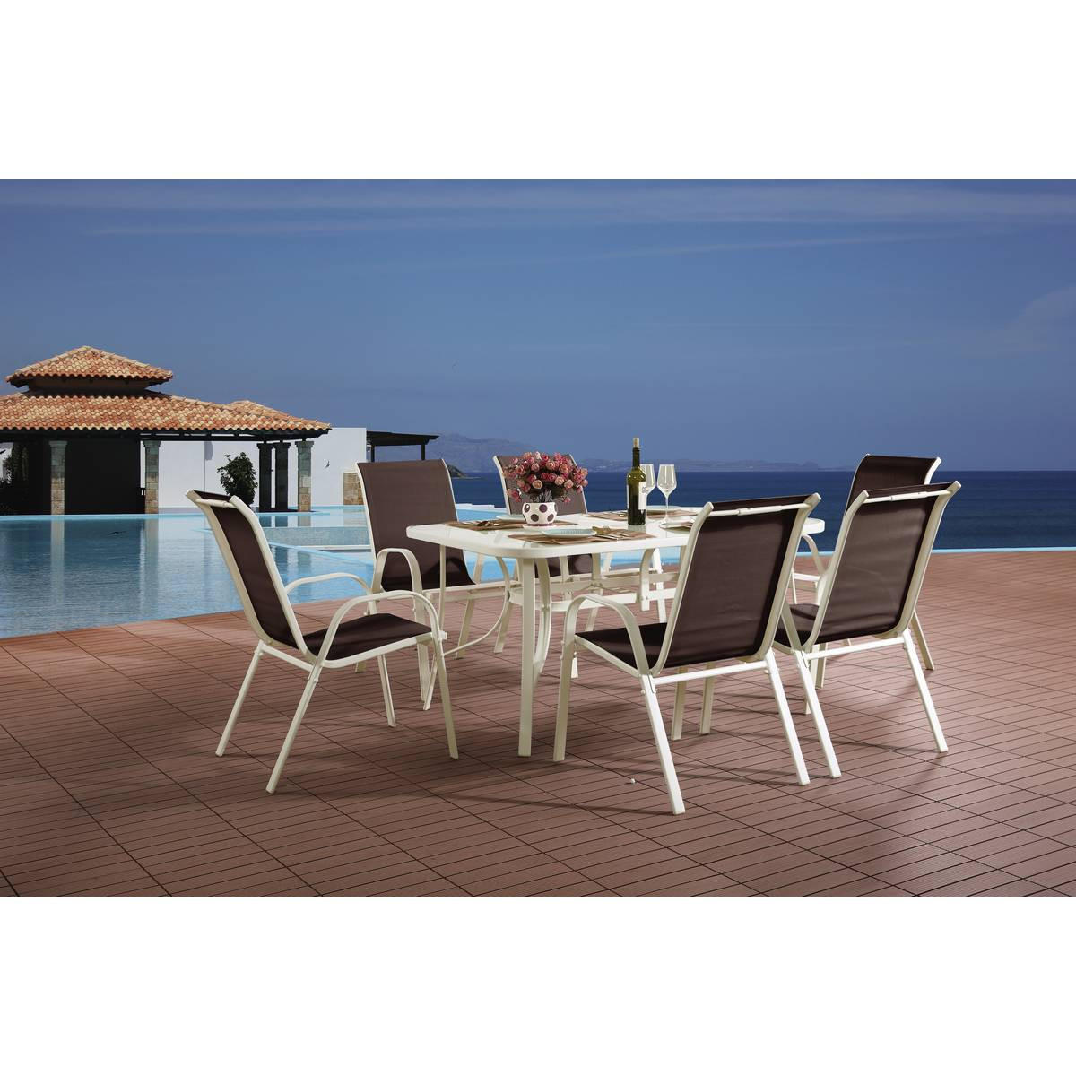 GARTEN-ESSMÖBELENSEMBLE - "Cordoba" - Phoenix - Taupe - Braun, Metall - Habitat Garten