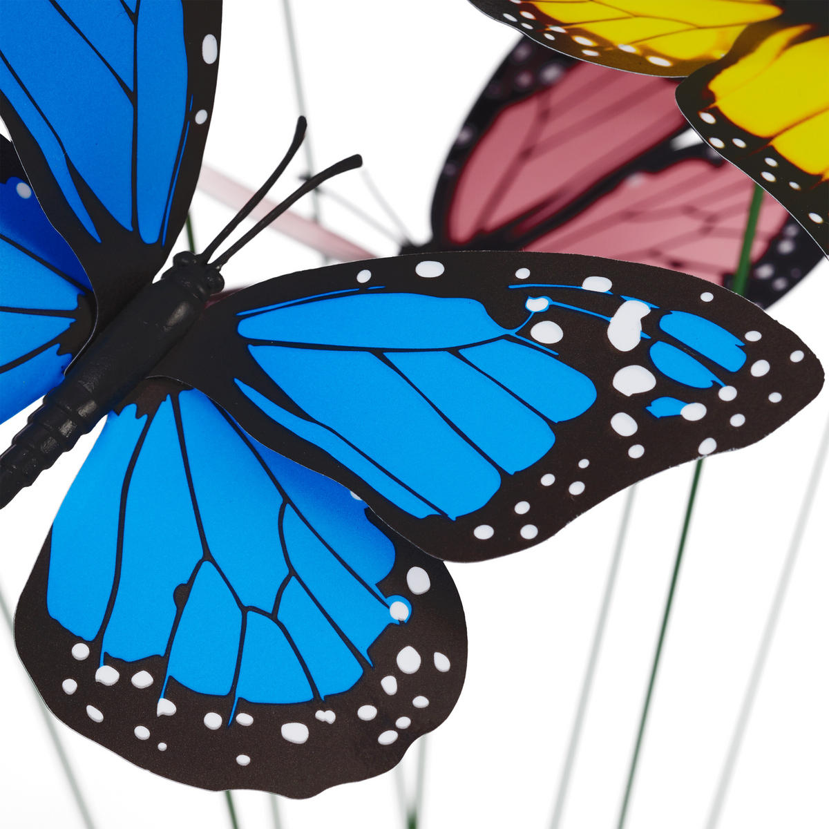 72XGARTENDEKO-SCHMETTERLING - Multicolor, Kunststoff/Metall (11.5/31/7cm) - Relaxdays