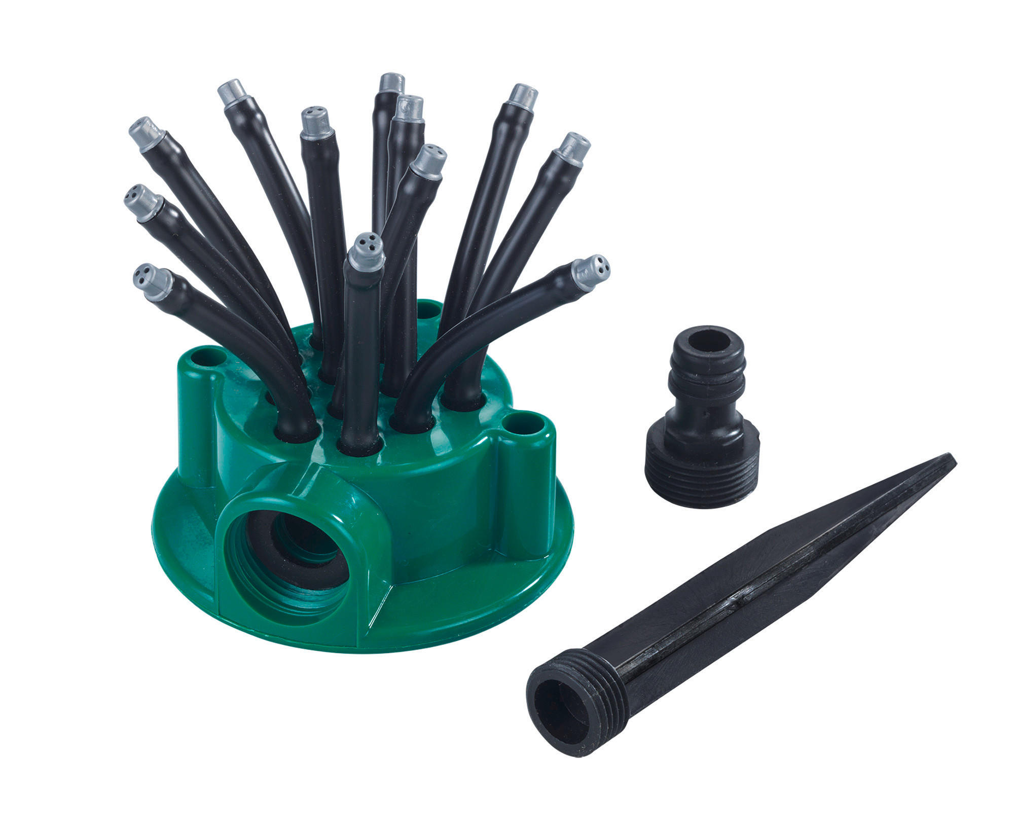 GARTENSPRINKLER Maximex mit 12 flexiblen Schläuchen - Grün, Kunststoff (9/21.5/9cm) - Maximex