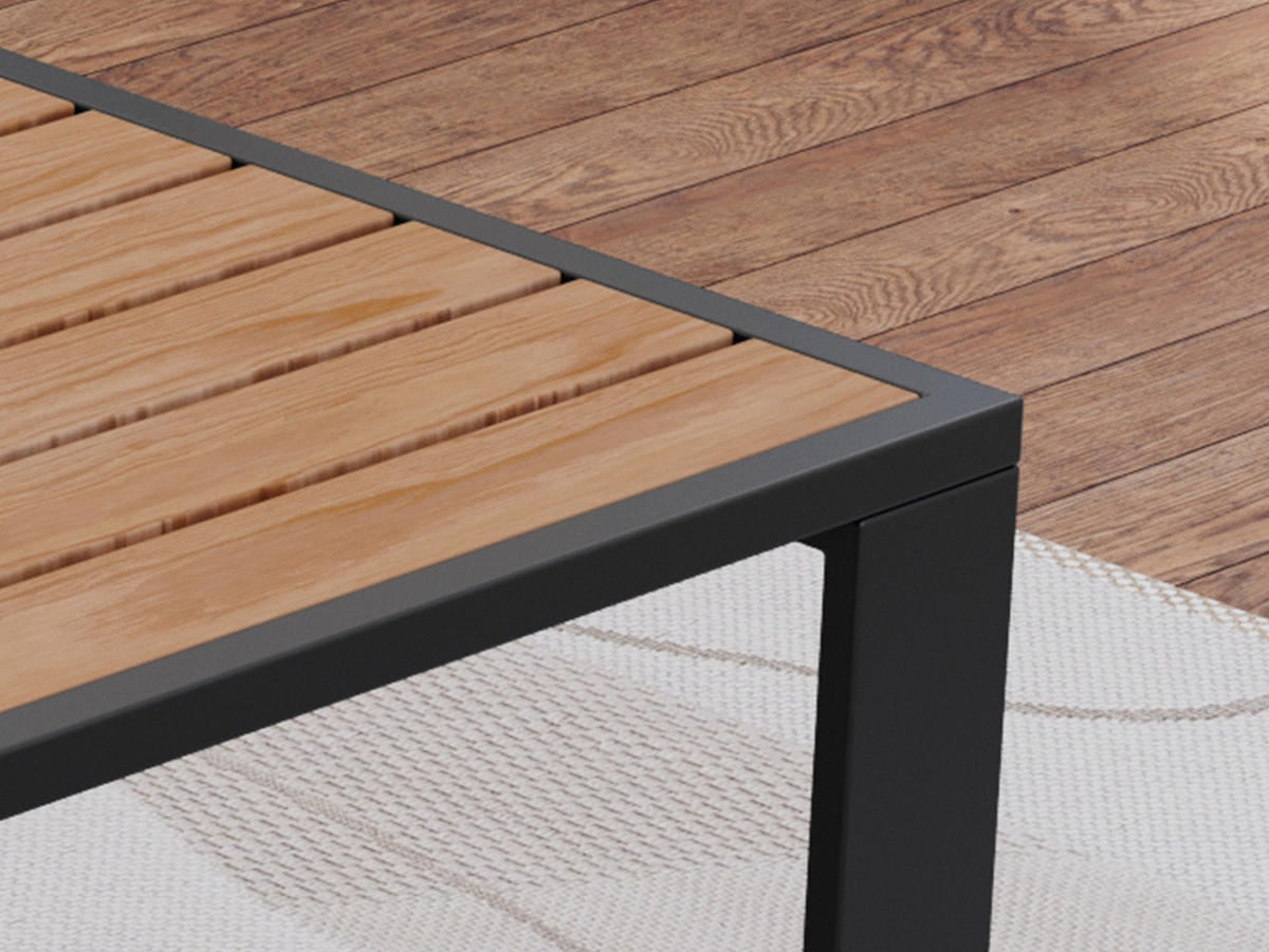GARTENBEISTELLTISCH Elba - Schwarz - Schwarz, Metall (65/122/55cm) - MKS