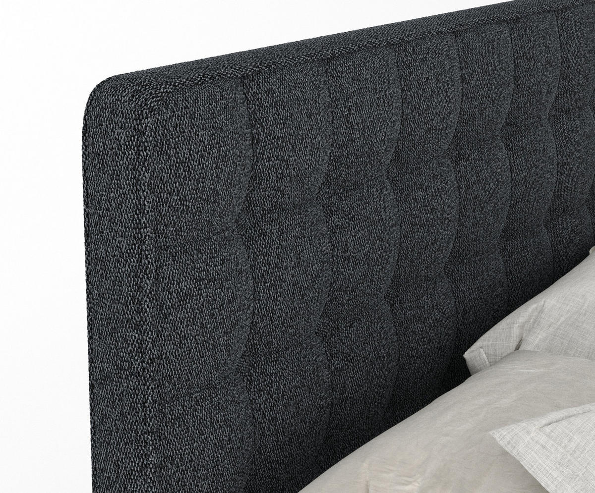 BOXSPRINGBETT Velouria Schwarz 200/200 cm - Schwarz, Holz/Holzwerkstoff (200/200cm) - Maison de Reve